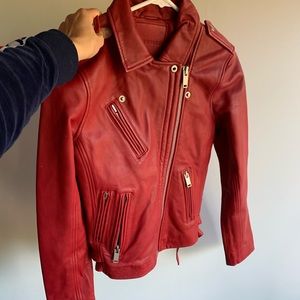 Amaryllis 100% red leather jacket